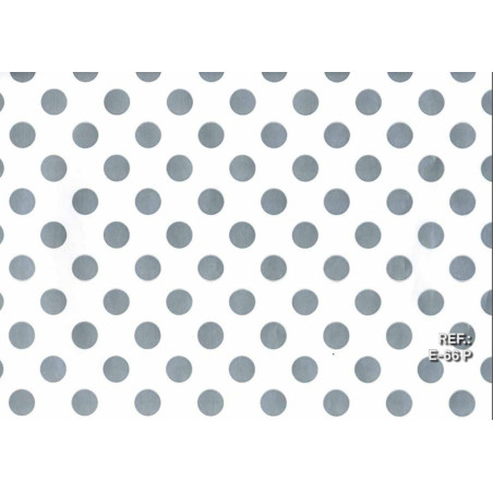 PAPEL REGALO ROLLO 31 SETIMPRES ESTUCADO PUNTOS PLATA FONDO BLANCO E66P PACK 2U