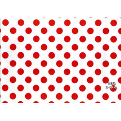 PAPEL REGALO ROLLO 31 SETIMPRES ESTUCADO PUNTOS ROJO FONDO BLANCO E66R PACK 2U