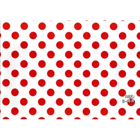 PAPEL REGALO ROLLO 31 SETIMPRES ESTUCADO PUNTOS ROJO FONDO BLANCO E66R PACK 2U