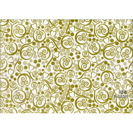 PAPEL REGALO ROLLO 31 SETIMPRES ESTUCADO ESPIRALES ORO FONDO BLANCO E68OR PACK 2U