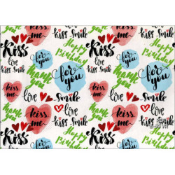 PAPEL REGALO ROLLO 31 SETIMPRES ESTUCADO MENSAJES FONDO BLANCO E69VR PACK 2U