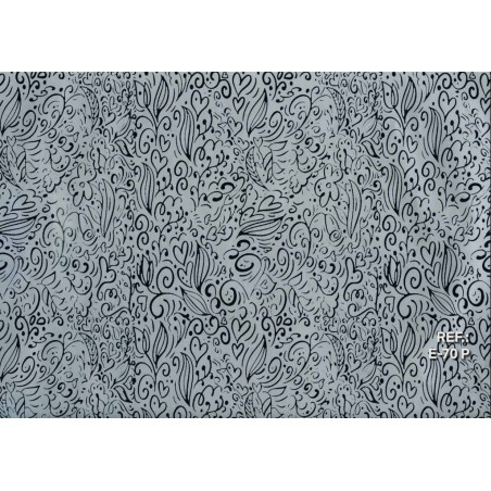 PAPEL REGALO ROLLO 31 SETIMPRES ESTUCADO CORAZONES NEGRO FONDO PLATA E70P PACK 2U