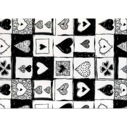 PAPEL REGALO ROLLO 31 SETIMPRES ESTUCADO CORAZONES NEGRO E72N PACK 2U