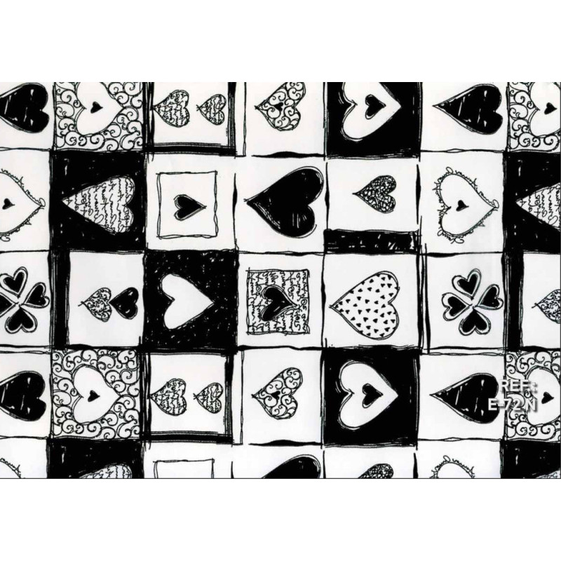 PAPEL REGALO ROLLO 31 SETIMPRES ESTUCADO CORAZONES NEGRO E72N PACK 2U