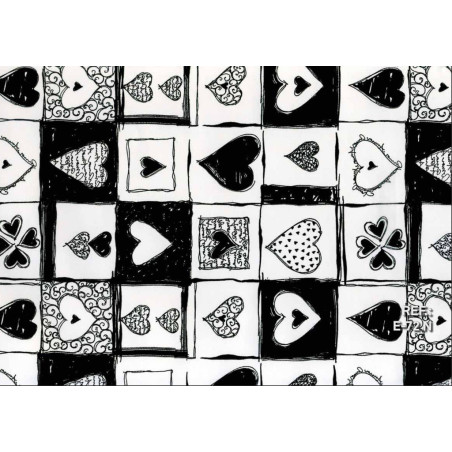 PAPEL REGALO ROLLO 31 SETIMPRES ESTUCADO CORAZONES NEGRO E72N PACK 2U