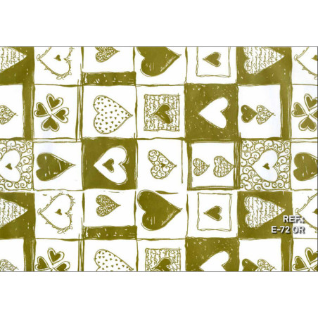 PAPEL REGALO ROLLO 31 SETIMPRES ESTUCADO CORAZONES ORO E72OR PACK 2U
