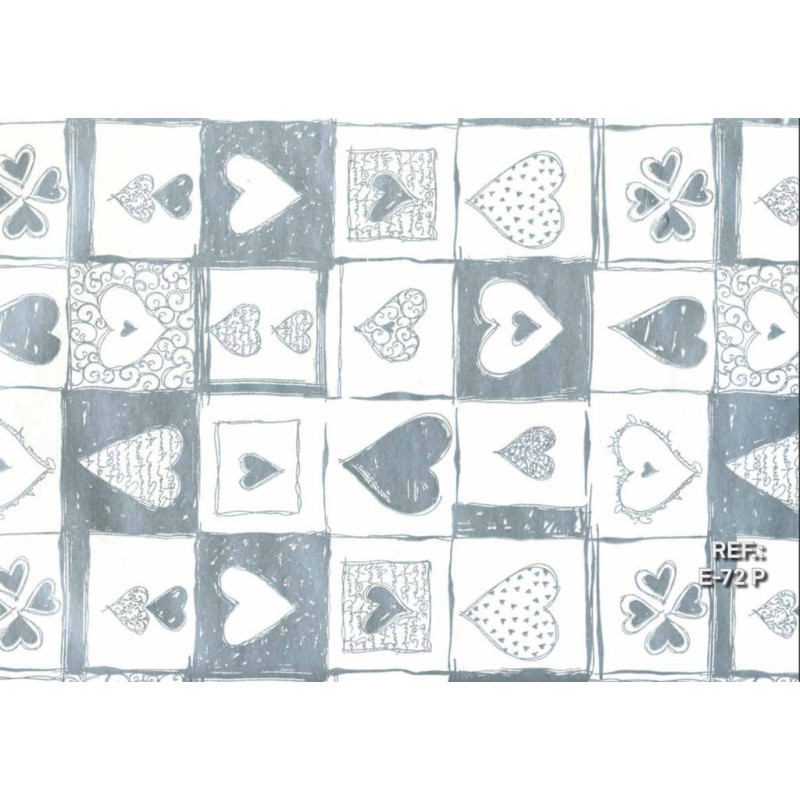 PAPEL REGALO ROLLO 31 SETIMPRES ESTUCADO CORAZONES PLATA E72P PACK 2U