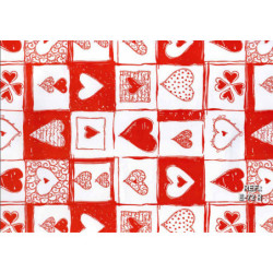 PAPEL REGALO ROLLO 31 SETIMPRES ESTUCADO CORAZONES ROJO E72R PACK 2U