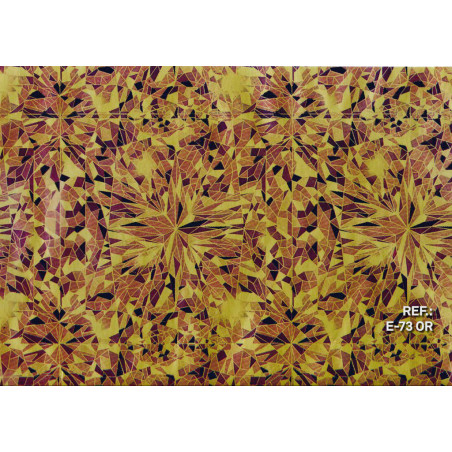 PAPEL REGALO ROLLO 31 SETIMPRES ESTUCADO PSICODELIA FONDO ORO E73OR PACK 2U