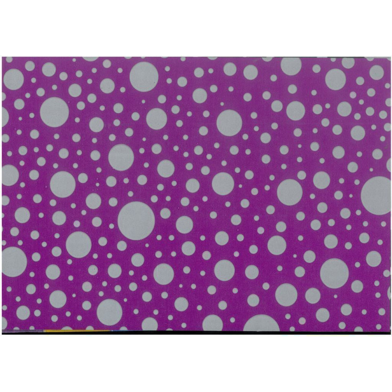 PAPEL REGALO ROLLO 31 SETIMPRES PACK 2U ESTUCADO CIRCULOS PLATA VIOLETA E7VL
