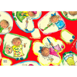 PAPEL REGALO ROLLO 31 SETIMPRES PACK 2U ESTUCADO INFANTIL PINTORES ROJO I10R