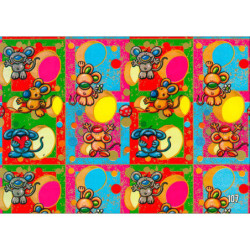 PAPEL REGALO ROLLO 31 SETIMPRES PACK 2U ESTUCADO INFANTIL RATONCITOS I12R