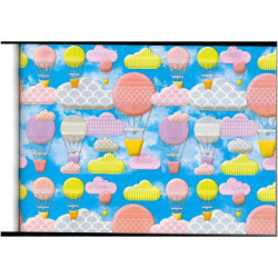 PAPEL REGALO ROLLO 31 SETIMPRES PACK 2U ESTUCADO INFANTIL GLOBOS AZUL I13AZ