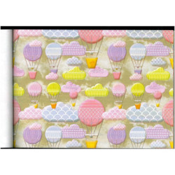 PAPEL REGALO ROLLO 31 SETIMPRES PACK 2U ESTUCADO INFANTIL GLOBOS ORO I13OR