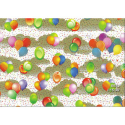 PAPEL REGALO ROLLO 31 SETIMPRES PACK 2U ESTUCADO INFANTIL GLOBOS ORO I15OR