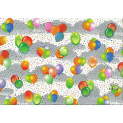 PAPEL REGALO ROLLO 31 SETIMPRES PACK 2U ESTUCADO INFANTIL GLOBOS PLATA I15P