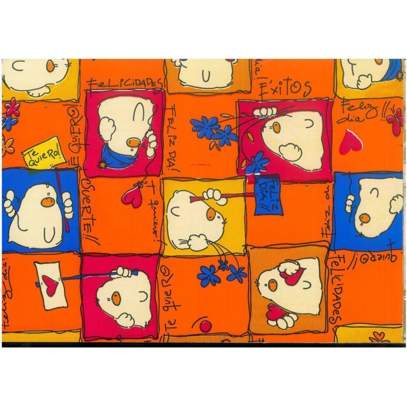 PAPEL REGALO ROLLO 31 SETIMPRES PACK 2U ESTUCADO INFANTIL FANTASMAS NARANJA I2NR