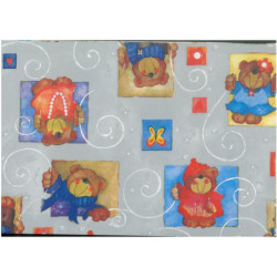 PAPEL REGALO ROLLO 31 SETIMPRES PACK 2U ESTUCADO INFANTIL OSITOS PLATA I3P