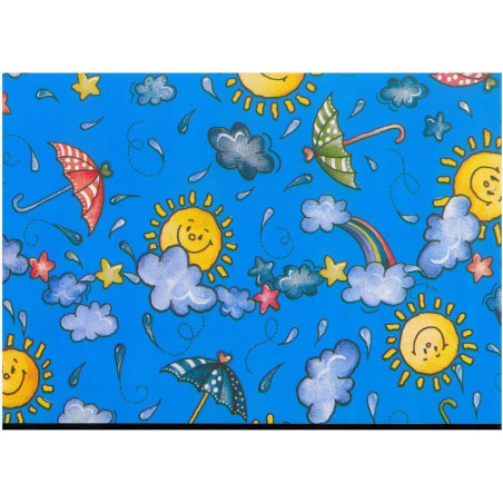 PAPEL REGALO ROLLO 31 SETIMPRES PACK 2U ESTUCADO INFANTIL PARAGUAS SOL AZUL I4AZ