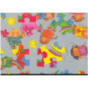 PAPEL REGALO ROLLO 31 SETIMPRES PACK 2U ESTUCADO INFANTIL NIÑOS PUZZLE PLATA I8P
