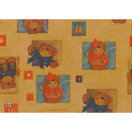 PAPEL REGALO ROLLO 31 SETIMPRES PACK 2U INFANTIL KRAFT OSITOS ORO IK3OR