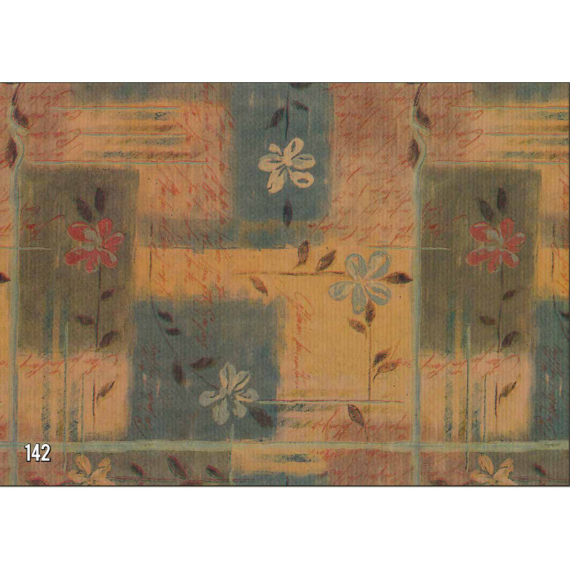 PAPEL REGALO ROLLO 31 SETIMPRES PACK 2U KRAFT FLORES AZUL K11AZ