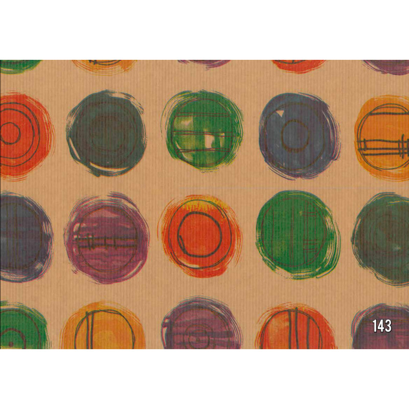 PAPEL REGALO ROLLO 31 SETIMPRES PACK 2U KRAFT CIRCULOS COLORES K18R