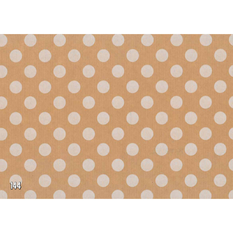 PAPEL REGALO ROLLO 31 SETIMPRES PACK 2U KRAFT PUNTOS BLANCOS K19BL