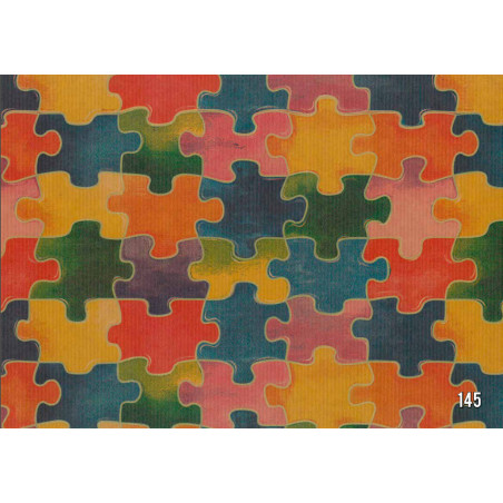 PAPEL REGALO ROLLO 31 SETIMPRES PACK 2U KRAFT FICHAS PUZZLE K20R