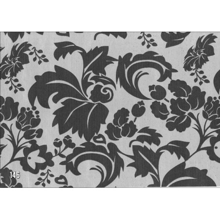 PAPEL REGALO ROLLO 31 SETIMPRES PACK 2U KRAFT PLATA HOJAS NEGRO K21P