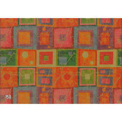 PAPEL REGALO ROLLO 31 SETIMPRES PACK 2U KRAFT CUADROS CIRCULOS COLORES K25R