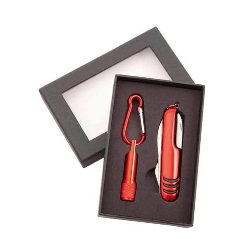 JUEGO LINTERNA C/NAVAJA MULTIUSOS COLOR ROJO C/ESTUCHE CA3484/03 DISPLAST