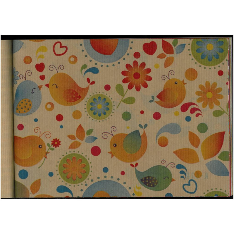 PAPEL REGALO ROLLO 31 SETIMPRES PACK 2U KRAFT PAJARITOS K40R