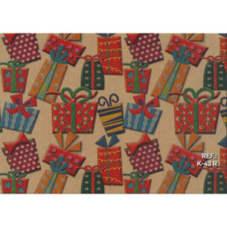PAPEL REGALO ROLLO 31 SETIMPRES PACK 2U KRAFT REGALITOS ROJO K43R