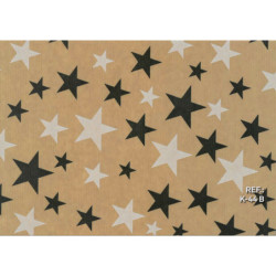 PAPEL REGALO ROLLO 31 SETIMPRES PACK 2U KRAFT ESTRELLAS BLANCO NEGRO K44B