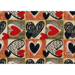 PAPEL REGALO ROLLO 31 SETIMPRES KRAFT CORAZONES ROJO NEGRO K46R PACK 2U