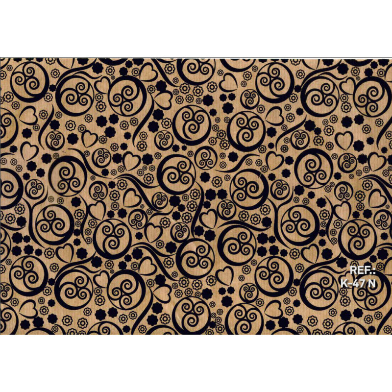 PAPEL REGALO ROLLO 31 SETIMPRES KRAFT ESPIRALES NEGRO K47N PACK 2U