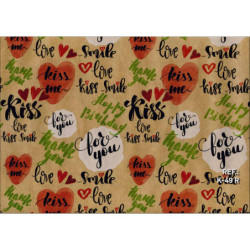 PAPEL REGALO ROLLO 31 SETIMPRES KRAFT MENSAJES ROJO K49R PACK 2U