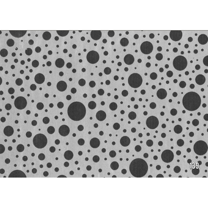 PAPEL REGALO ROLLO 31 SETIMPRES PACK 2U KRAFT PLATA PUNTOS NEGRO K5P