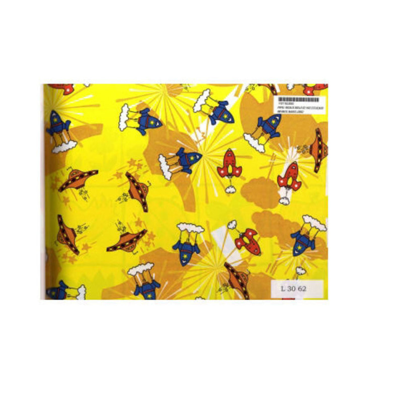 PAPEL REGALO ROLLO 31 HVS ESTUCADO INFANTIL NAVES L3062 ^