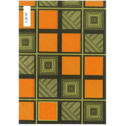 PAPEL REGALO ROLLO 31 HVS ESTUCADO CUADROS NARANJA/CHOCOLATE L5063