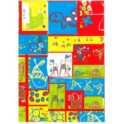 PAPEL REGALO ROLLO 31 HVS ESTUCADO INFANTIL ANIMALES L7124