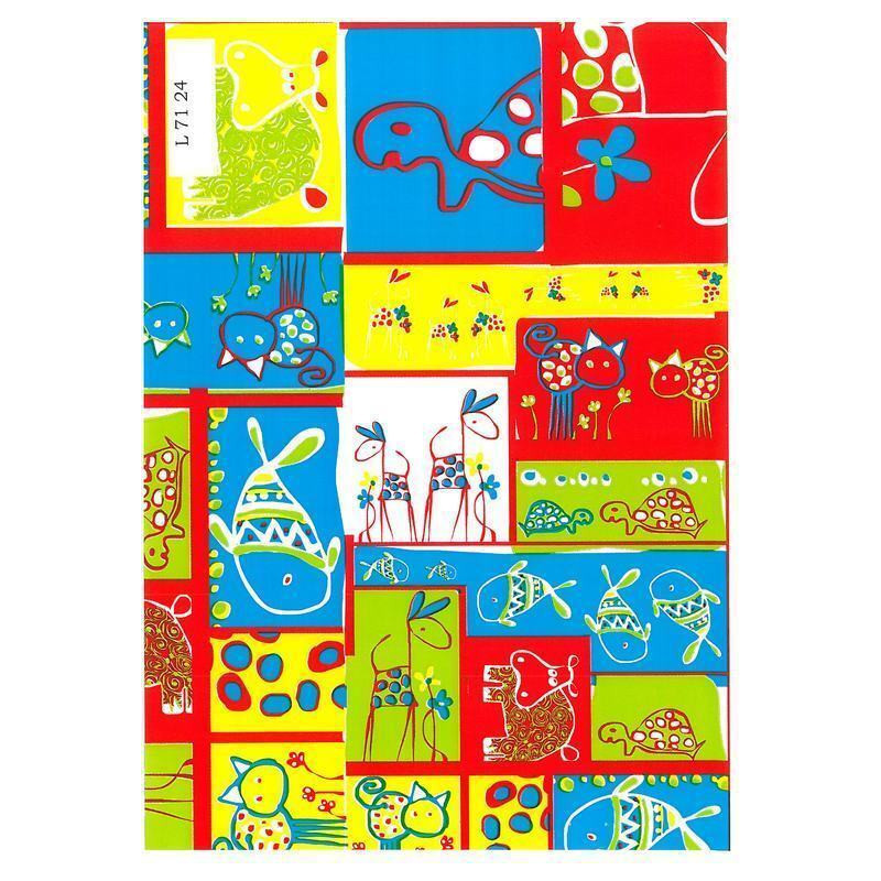 PAPEL REGALO ROLLO 31 HVS ESTUCADO INFANTIL ANIMALES L7124