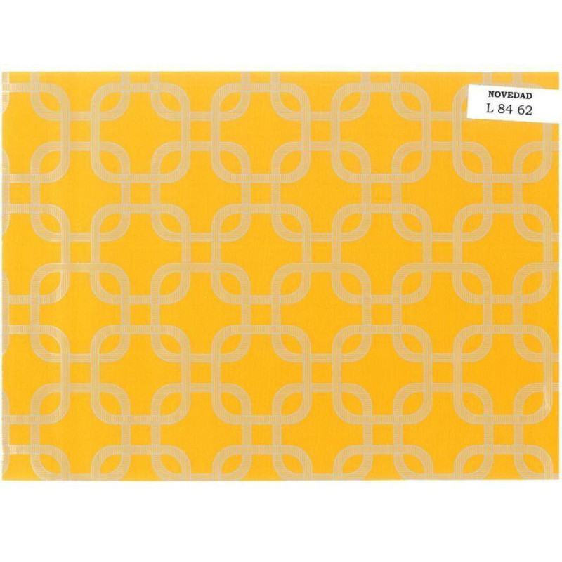 PAPEL REGALO ROLLO 31 HVS ESTUCADO NUDO INFINITO MOSTAZA L8462