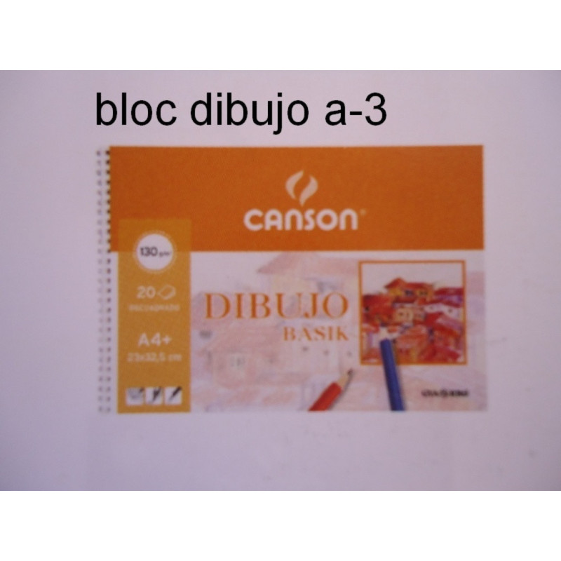 BLOC CANSON DIBUJO BASIK 150G A-3 ESPIRAL LISO 20H C 200 400 694