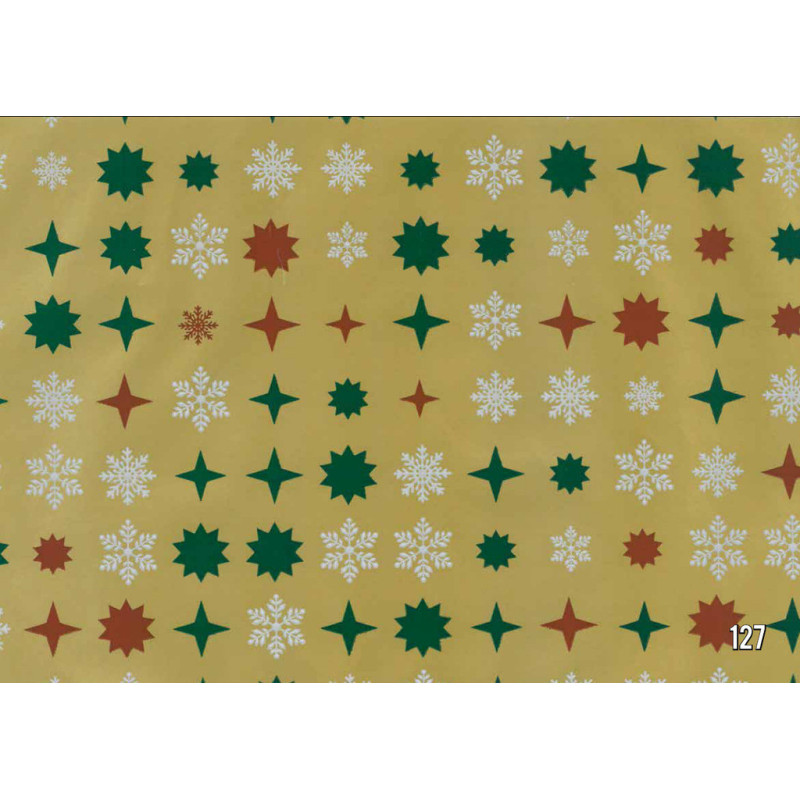 PAPEL REGALO ROLLO 31 SETIMPRES PACK 2U ESTUCADO NAVIDAD ESTRELLAS Y COPOS ORO N12OR