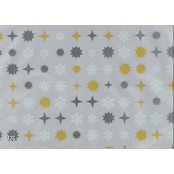 PAPEL REGALO ROLLO 31 SETIMPRES PACK 2U ESTUCADO NAVIDAD ESTRELLAS Y COPOS PLATA N12P