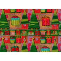 PAPEL REGALO ROLLO 31 SETIMPRES PACK 2U ESTUCADO NAVIDAD ARBOLES Y REGALOS ORO N13R