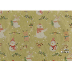 PAPEL REGALO ROLLO 31 SETIMPRES ESTUCADO NAVIDAD MUÑECO NIEVE ORO N17OR PACK 2U
