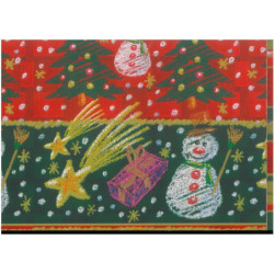 PAPEL REGALO ROLLO 31 SETIMPRES PACK 2U ESTUCADO NAVIDAD ARBOLES MUÑECOS ROJO VERDE N7R